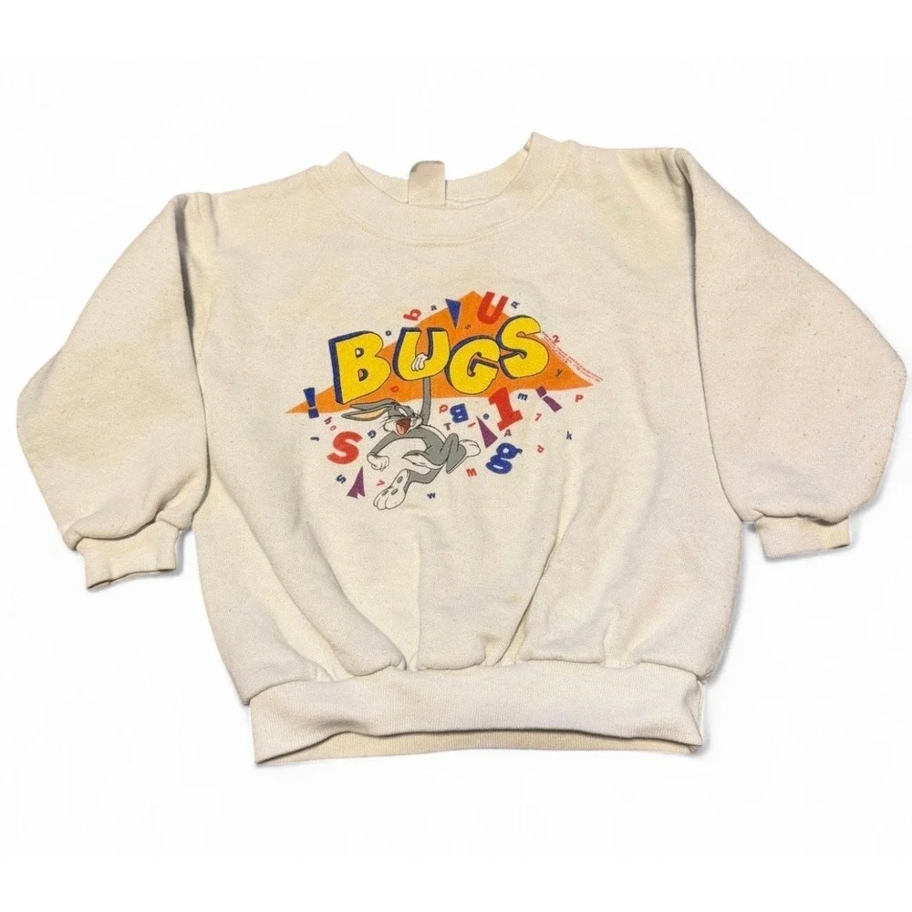 Vintage‎ Bugs Bunny Sweatshirt Toddler 3T Looney Tunes 90s Spell Out USA